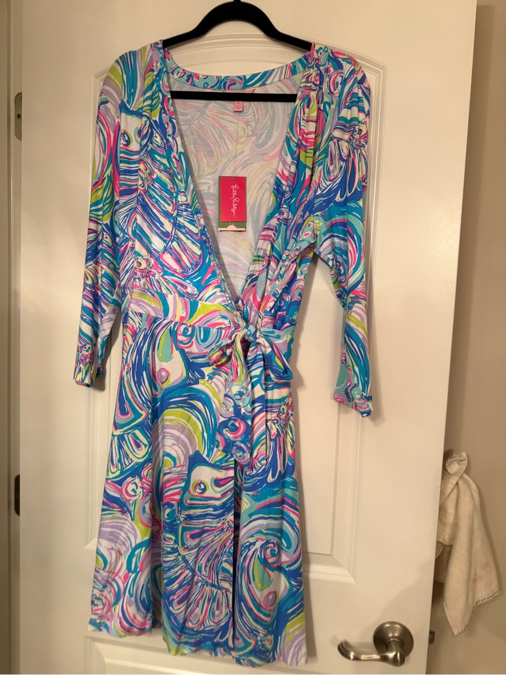 Lilly Pulitzer Blue Multi Swirl Wrap Dress